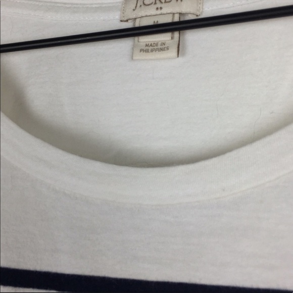 J CREW Factory T Shirt Top Short Sleeve Stripe Navy Classic Minimalist Medium - Picture 8 of 10